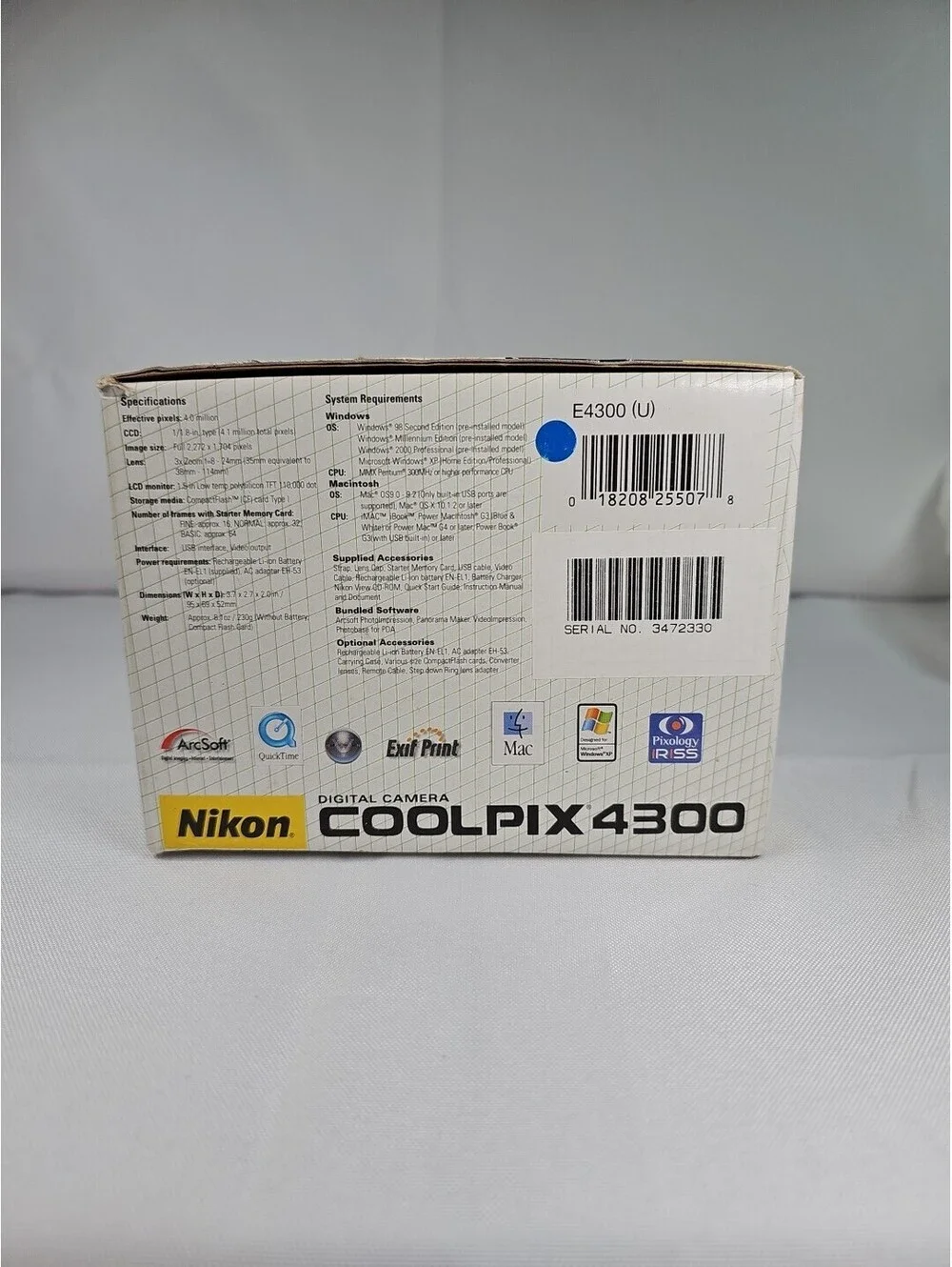 New Nikon COOLPIX 4200 4.0MP Digital Camera Silver Box Manual & Battery Charger